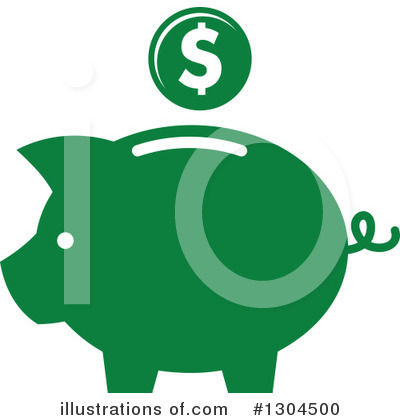 Royalty-Free (RF) Piggy Bank Clipart Illustration by Vector Tradition SM - Stock Sample #1304500