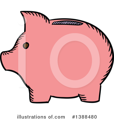 Royalty-Free (RF) Piggy Bank Clipart Illustration by Vector Tradition SM - Stock Sample #1388480