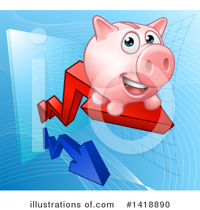 Royalty-Free (RF) Piggy Bank Clipart Illustration by AtStockIllustration - Stock Sample #1418890