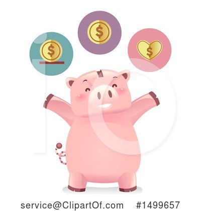 Royalty-Free (RF) Piggy Bank Clipart Illustration by BNP Design Studio - Stock Sample #1499657