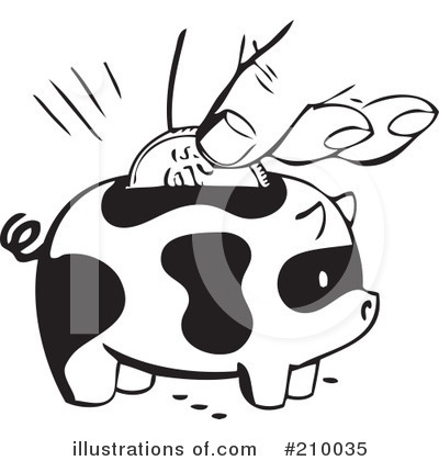 Royalty-Free (RF) Piggy Bank Clipart Illustration by BestVector - Stock Sample #210035