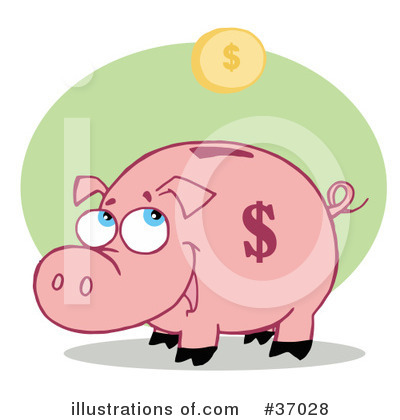 Royalty-Free (RF) Piggy Bank Clipart Illustration by Hit Toon - Stock Sample #37028