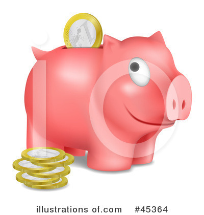 Royalty-Free (RF) Piggy Bank Clipart Illustration by Oligo - Stock Sample #45364