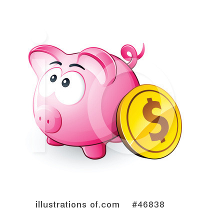 Royalty-Free (RF) Piggy Bank Clipart Illustration by beboy - Stock Sample #46838