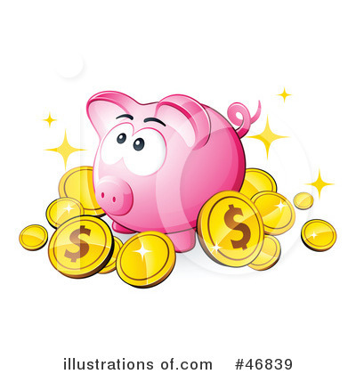 Royalty-Free (RF) Piggy Bank Clipart Illustration by beboy - Stock Sample #46839