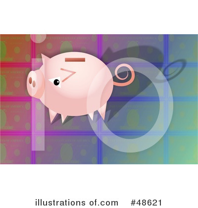 Royalty-Free (RF) Piggy Bank Clipart Illustration by Prawny - Stock Sample #48621
