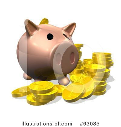 Royalty-Free (RF) Piggy Bank Clipart Illustration by AtStockIllustration - Stock Sample #63035