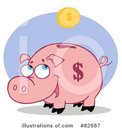 Royalty-Free (RF) Piggy Bank Clipart Illustration by Hit Toon - Stock Sample #82667