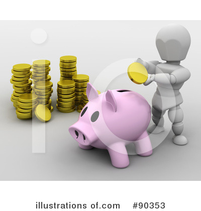 Royalty-Free (RF) Piggy Bank Clipart Illustration by KJ Pargeter - Stock Sample #90353