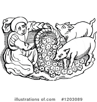 Royalty-Free (RF) Pigs Clipart Illustration by Prawny Vintage - Stock Sample #1203089