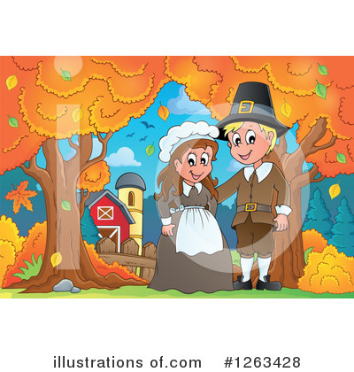 Royalty-Free (RF) Pilgrim Clipart Illustration by visekart - Stock Sample #1263428