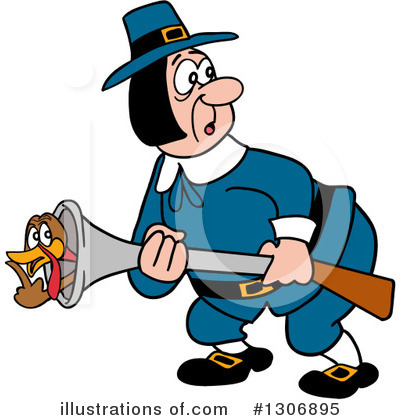 Royalty-Free (RF) Pilgrim Clipart Illustration by LaffToon - Stock Sample #1306895