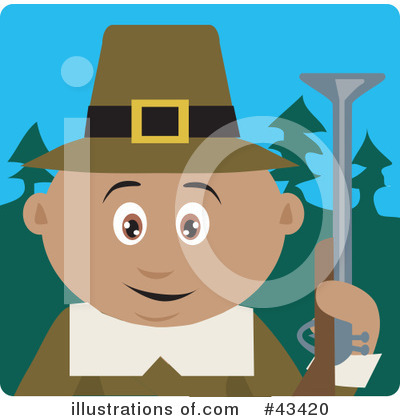 Royalty-Free (RF) Pilgrim Clipart Illustration by Dennis Holmes Designs - Stock Sample #43420