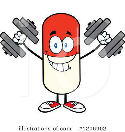 Royalty-Free (RF) Pill Mascot Clipart Illustration by Hit Toon - Stock Sample #1206902