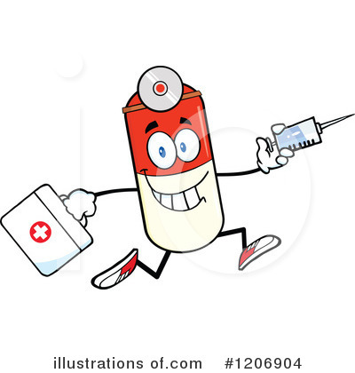 Royalty-Free (RF) Pill Mascot Clipart Illustration by Hit Toon - Stock Sample #1206904