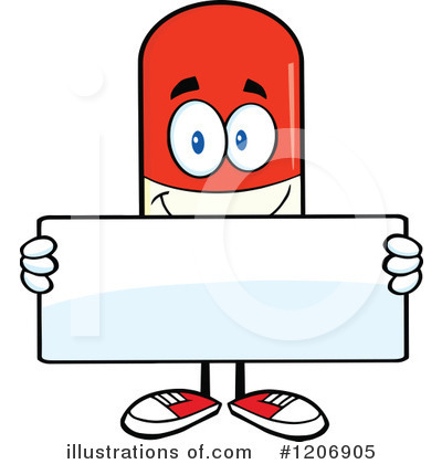 Royalty-Free (RF) Pill Mascot Clipart Illustration by Hit Toon - Stock Sample #1206905