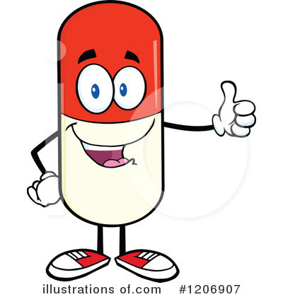 Royalty-Free (RF) Pill Mascot Clipart Illustration by Hit Toon - Stock Sample #1206907