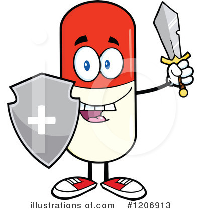 Royalty-Free (RF) Pill Mascot Clipart Illustration by Hit Toon - Stock Sample #1206913