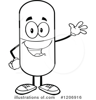 Royalty-Free (RF) Pill Mascot Clipart Illustration by Hit Toon - Stock Sample #1206916