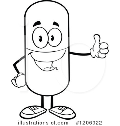 Royalty-Free (RF) Pill Mascot Clipart Illustration by Hit Toon - Stock Sample #1206922