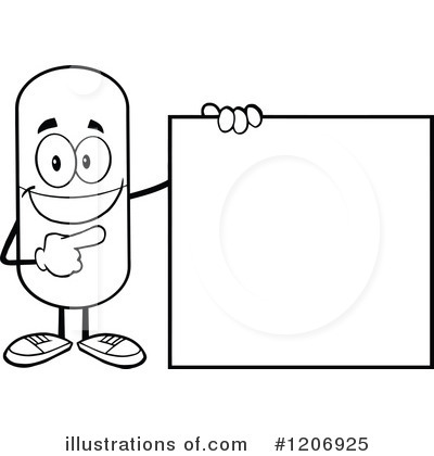 Royalty-Free (RF) Pill Mascot Clipart Illustration by Hit Toon - Stock Sample #1206925
