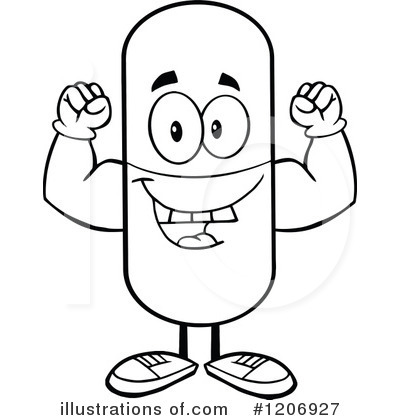 Royalty-Free (RF) Pill Mascot Clipart Illustration by Hit Toon - Stock Sample #1206927