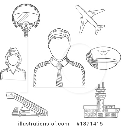 Royalty-Free (RF) Pilot Clipart Illustration by Vector Tradition SM - Stock Sample #1371415