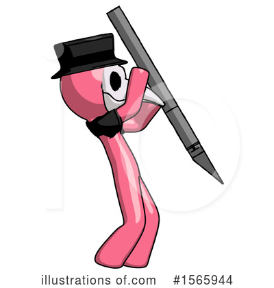 Royalty-Free (RF) Pink Design Mascot Clipart Illustration by Leo Blanchette - Stock Sample #1565944