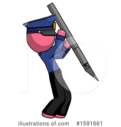 Royalty-Free (RF) Pink Design Mascot Clipart Illustration by Leo Blanchette - Stock Sample #1591661