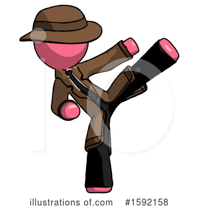 Royalty-Free (RF) Pink Design Mascot Clipart Illustration by Leo Blanchette - Stock Sample #1592158