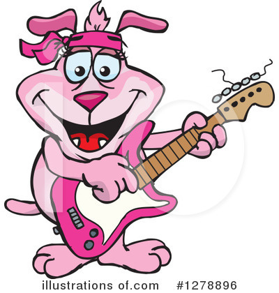 Royalty-Free (RF) Pink Dog Clipart Illustration by Dennis Holmes Designs - Stock Sample #1278896