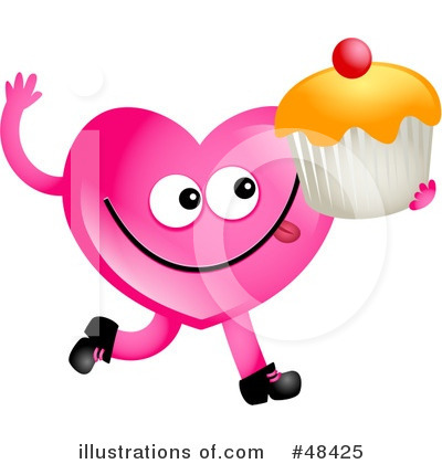 Royalty-Free (RF) Pink Heart Character Clipart Illustration by Prawny - Stock Sample #48425