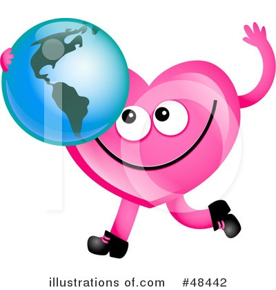 Royalty-Free (RF) Pink Heart Character Clipart Illustration by Prawny - Stock Sample #48442