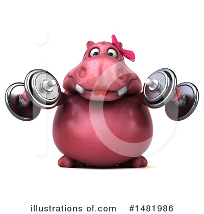 Pink Hippo Clipart #1481986 by Julos