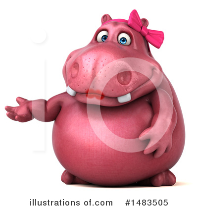 Pink Hippo Clipart #1483505 by Julos