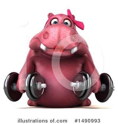 Pink Hippo Clipart #1490993 by Julos