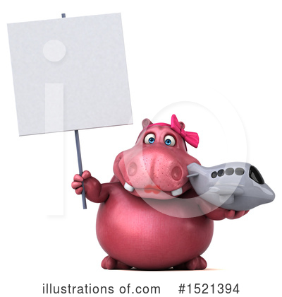 Royalty-Free (RF) Pink Hippo Clipart Illustration by Julos - Stock Sample #1521394