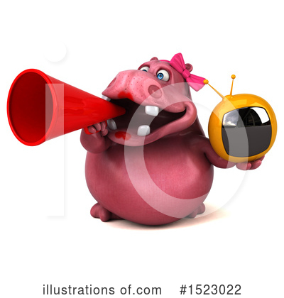 Royalty-Free (RF) Pink Hippo Clipart Illustration by Julos - Stock Sample #1523022
