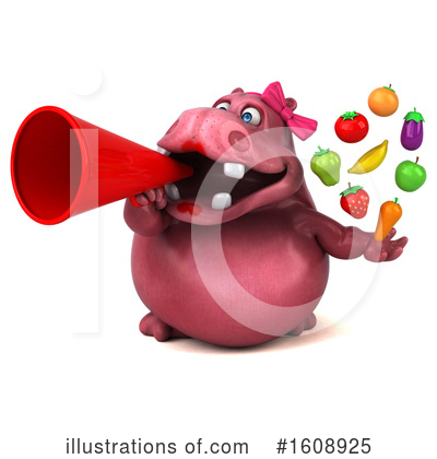 Royalty-Free (RF) Pink Hippo Clipart Illustration by Julos - Stock Sample #1608925