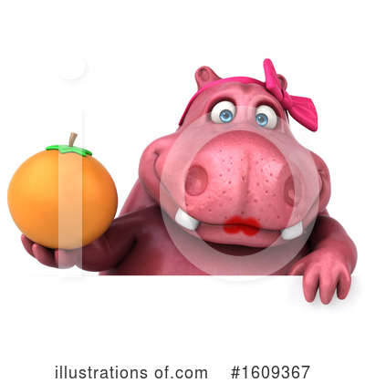 Royalty-Free (RF) Pink Hippo Clipart Illustration by Julos - Stock Sample #1609367