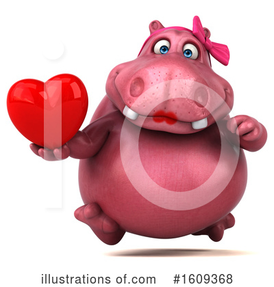 Royalty-Free (RF) Pink Hippo Clipart Illustration by Julos - Stock Sample #1609368