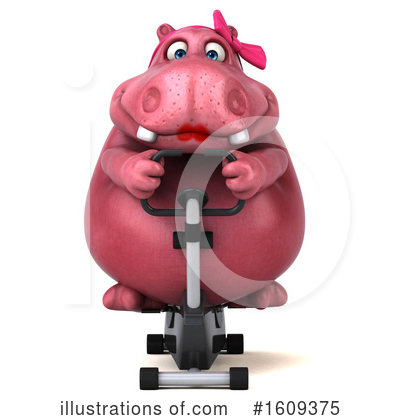 Royalty-Free (RF) Pink Hippo Clipart Illustration by Julos - Stock Sample #1609375