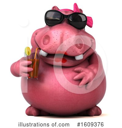 Royalty-Free (RF) Pink Hippo Clipart Illustration by Julos - Stock Sample #1609376
