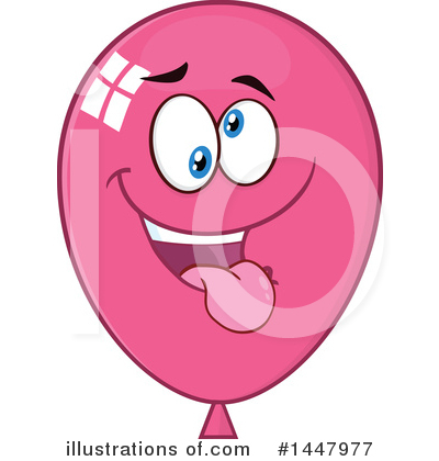 Royalty-Free (RF) Pink Party Balloon Clipart Illustration by Hit Toon - Stock Sample #1447977