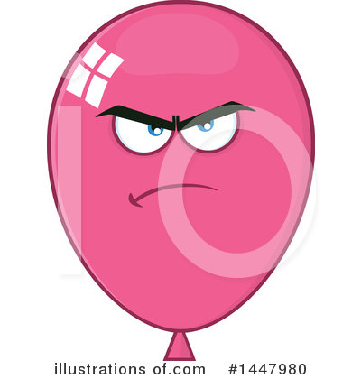 Royalty-Free (RF) Pink Party Balloon Clipart Illustration by Hit Toon - Stock Sample #1447980