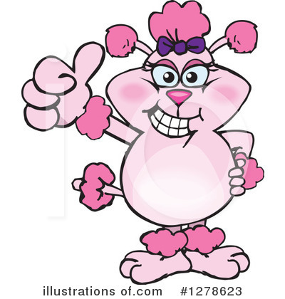 Royalty-Free (RF) Pink Poodle Clipart Illustration by Dennis Holmes Designs - Stock Sample #1278623
