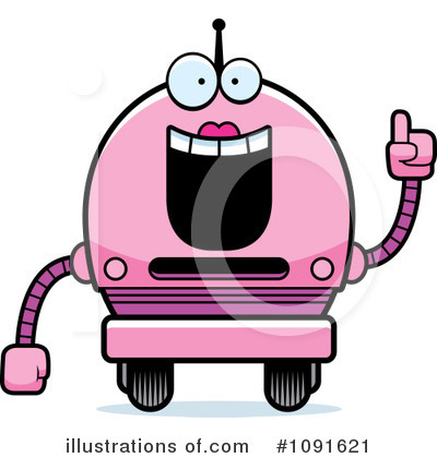 Royalty-Free (RF) Pink Robot Clipart Illustration by Cory Thoman - Stock Sample #1091621