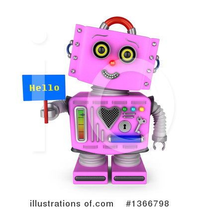 Royalty-Free (RF) Pink Robot Clipart Illustration by stockillustrations - Stock Sample #1366798