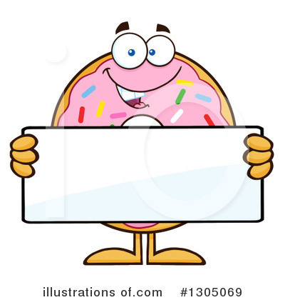 Pink Sprinkled Donut Clipart #1305069 by Hit Toon