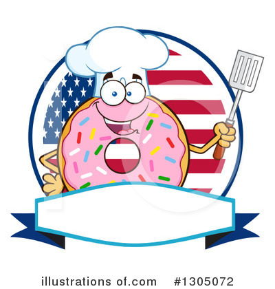 Royalty-Free (RF) Pink Sprinkle Donut Clipart Illustration by Hit Toon - Stock Sample #1305072
